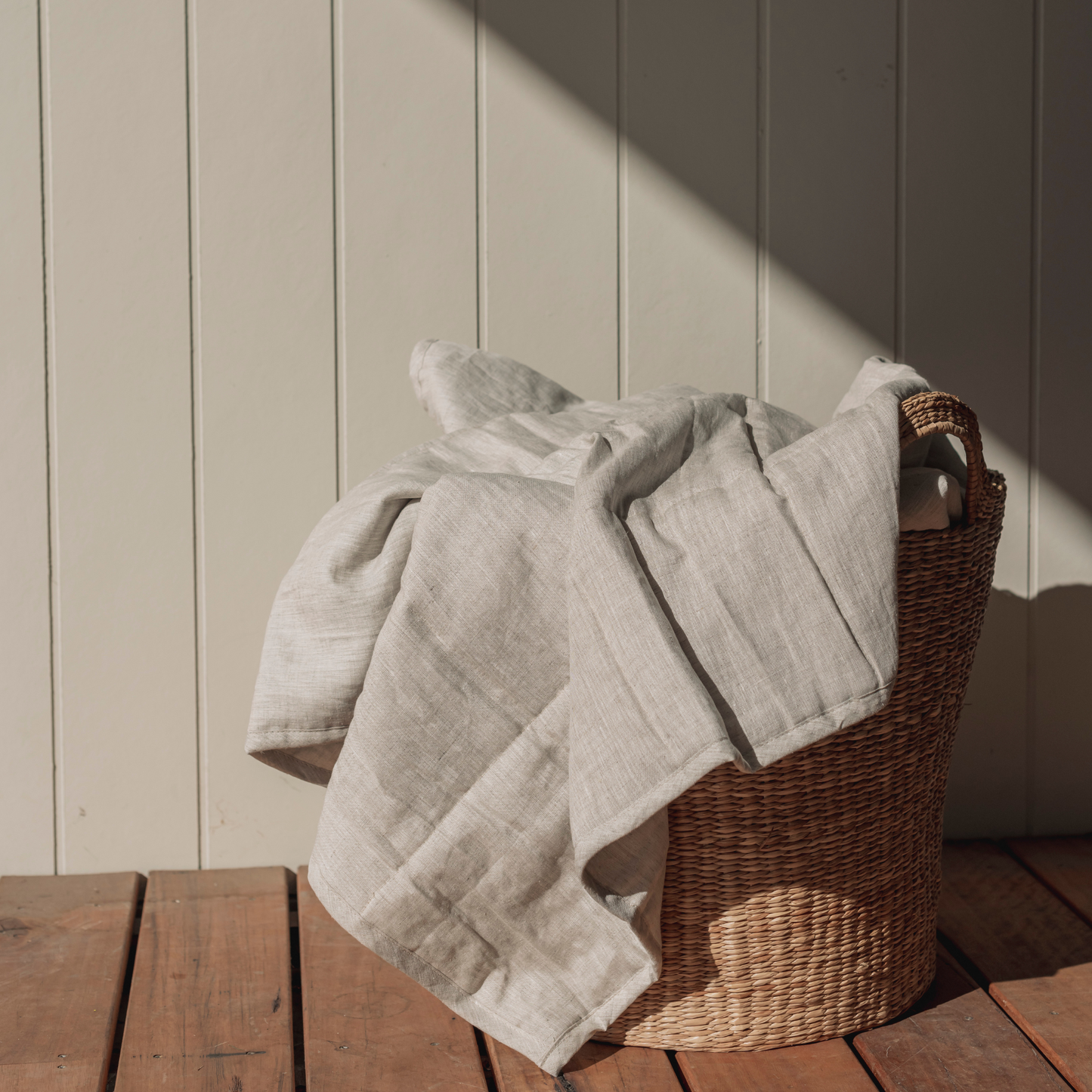 Natural Pebble Quilted Blanket