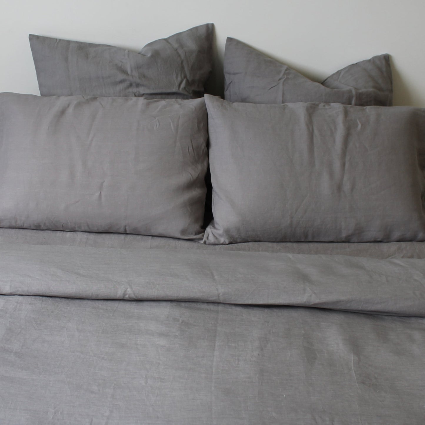 pure hemp linen pillowcases in European and standard size ash grey colour
