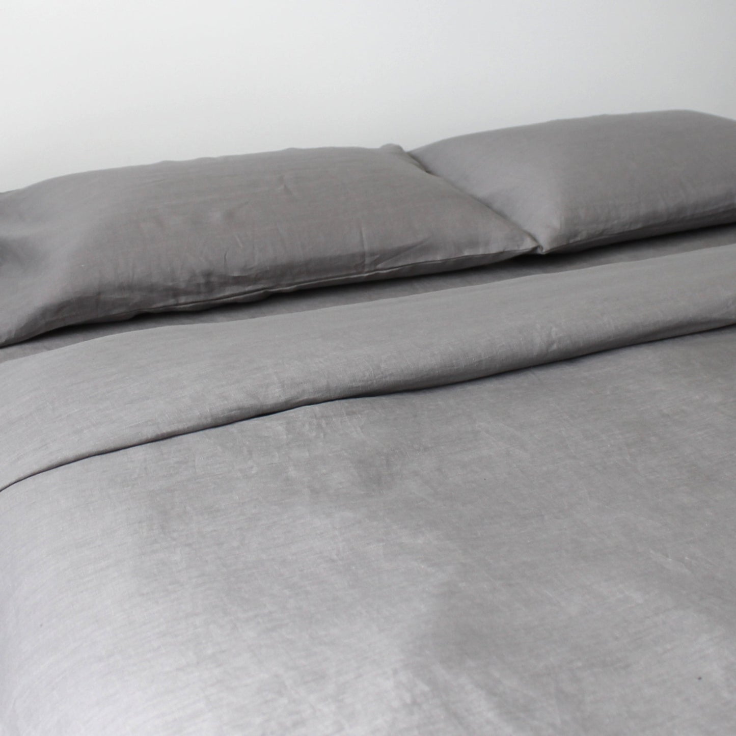 pure hemp duvet quilt cover set in ash grey