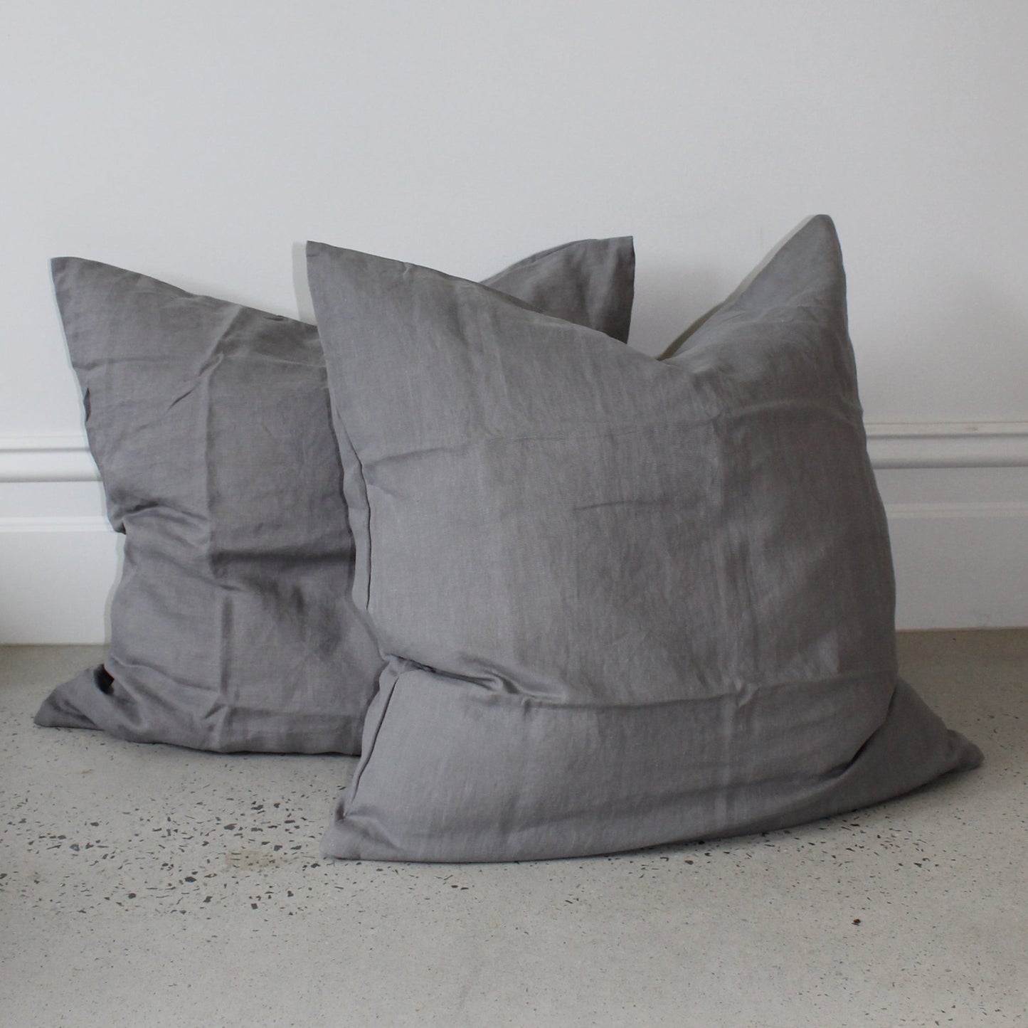pure hemp linen pillowcases in European and standard size ash grey colour