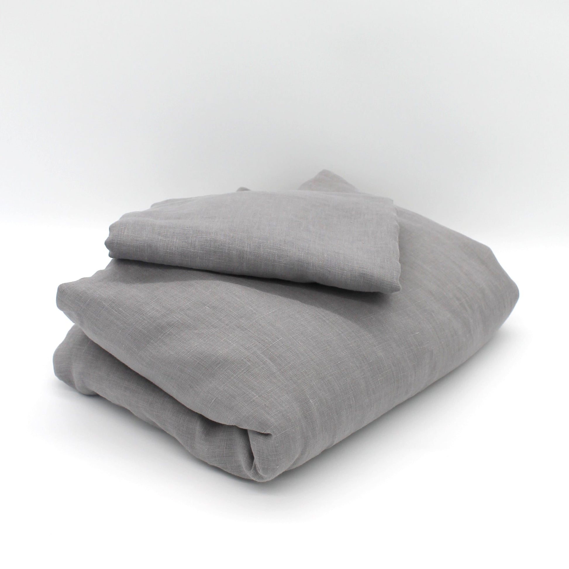 pure hemp duvet quilt cover set in ash grey