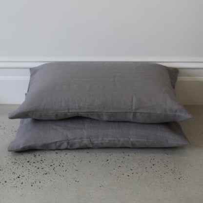 pure hemp linen pillowcases in European and standard size ash grey colour